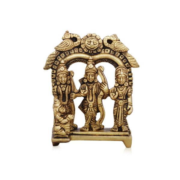 Ram Darbar Murti with Arch - 3.5 x 2.75 Inches | Antique Brass Idol  Ram Darbar Idol for Pooja  300 Gms Approx Online Sale