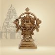 Chakrathazhwar Idol - 5 x 3.5 Inches | Antique Brass Idol  Chakrathalwar Statue for Pooja  480 Gms Approx Fashion