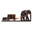 Elephant Cart  - 5  Inches |  Wooden Elephant Statue  Elephant Idol for Home Décor Online Sale