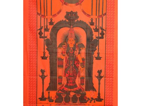 Cotton Screen - 1.75 x 1.30 Mtrs | Meenakshi Design Curtain for Pooja Room  350 Gms Online now