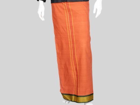 Cotton Veshti - 2 Mtrs | Padayappa Border Dhoti  Dark Kavi Colour Vesti for Men Online