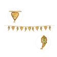 Gold Polish Toran - 43 Inches | Leaf with Beads Design Bandanwar  Aluminium Thoran for Door Decor  180 Gms Hot on Sale