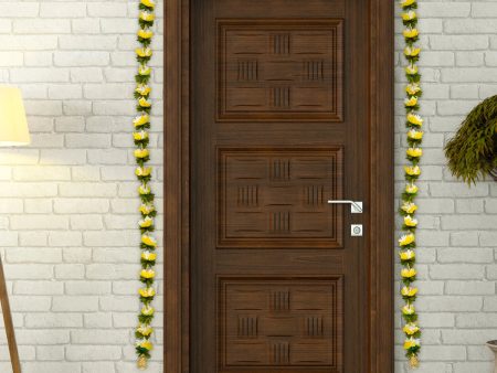 Side Toran Pair - 50 Inches | 2 Pcs  Side Thoran  Lotus Design Artificial Toran for Door Decor For Cheap