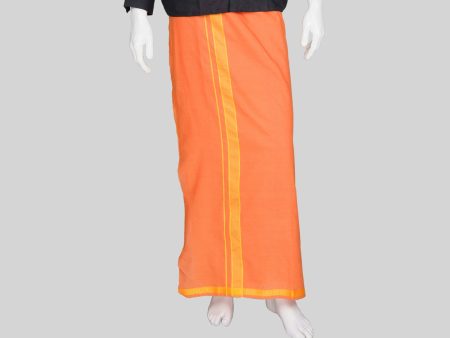 Cotton Veshti - 2 Mtrs | Pendex Border Dhoti  Kavi Colour Vesti for Men For Sale