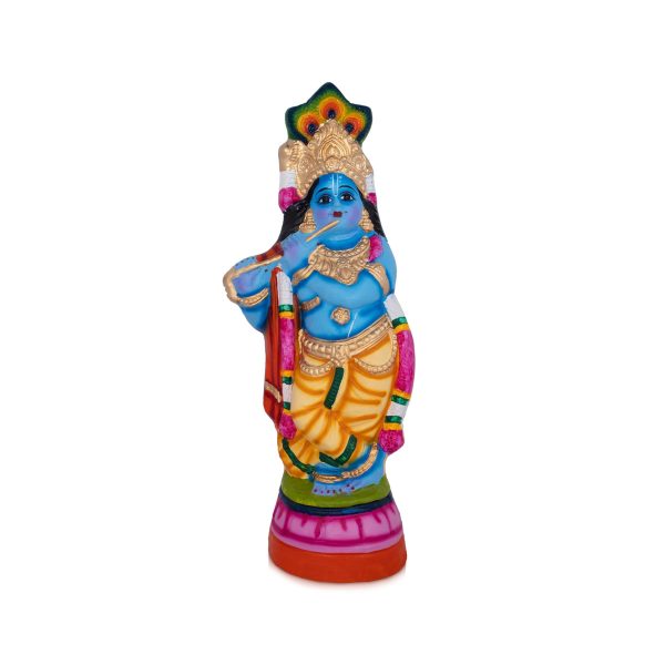 Flute Krishnan Statue - 1.5 Feet | Giri Golu Doll  Paper Mache  Navratri Bommai Sale