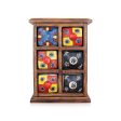 Almirah with 6 Drawer - 10 x 7 Inches | Mini Wooden Box  Storage Box for Home  2.400 Kgs Approx Supply