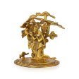 Radha Krishna Murti with Tree - 6.5 x 5.5 Inches | Aluminium Radha Krishna Idol for Pooja For Sale