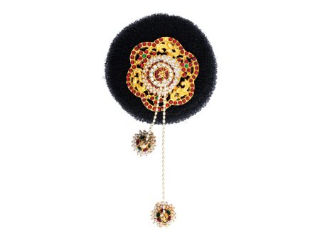 Decorated Andal Kondai - 3 Inches | Moti Beads & Stone Andal Kondai  Hair Accessory for Deity For Discount