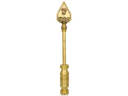 Vel Flag Post - 18 x 3 Inches | Car Flag Post Vel  Lord Murugan Vel Brass Flag Post for Car  1.710 Kgs Approx Fashion