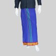 Cotton Veshti - 2 Mtrs | Mayilkan Padayappa Border Dhoti  Blue Colour Vesti for Men Cheap