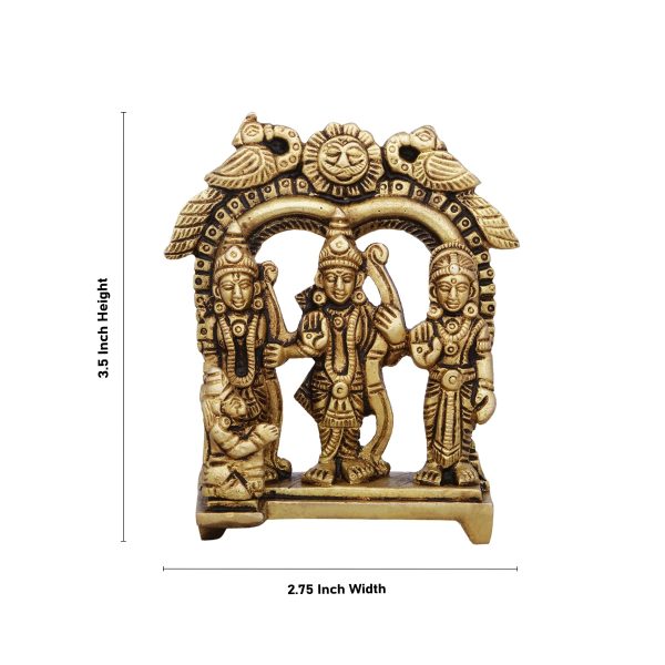 Ram Darbar Murti with Arch - 3.5 x 2.75 Inches | Antique Brass Idol  Ram Darbar Idol for Pooja  300 Gms Approx Online Sale