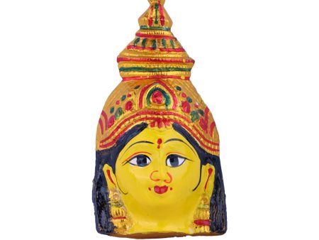 Ammavari Face - 6 x 3 Inches | Zinc Vara Lakshmi Face  Yellow Amman Mugam for Deity  70 Gms Approx Cheap