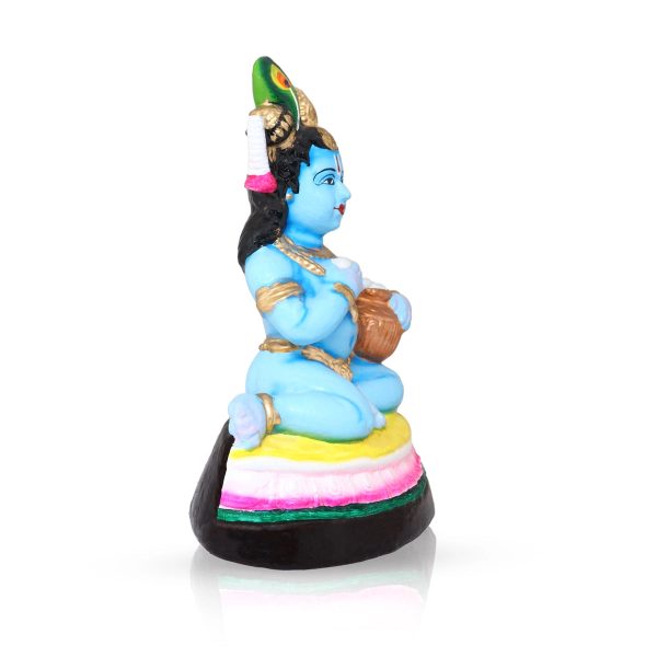 Butter Krishna Clay Golu Bommai - 12 x 8.25 Inches | Giri Golu Doll  Navaratri Golu Bomma Gombe Bommai Supply