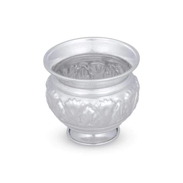 Chandan Cup With Base - 2.5 x 2.5 Inches | German Silver Cup  Chandan Bowl for Pooja  70 Gms Approx Hot on Sale