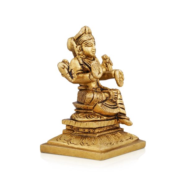 Bala Tripura Sundari Idol - 3.5 x 2.5 Inches | Antique Brass Idol  Balambigai Statue for Pooja  400 Gms Approx on Sale