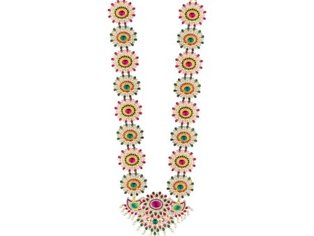 Stone Haram - 18 Inches | Multi Coloured Stone Jewellery  Long Stone Necklace for Deity Fashion