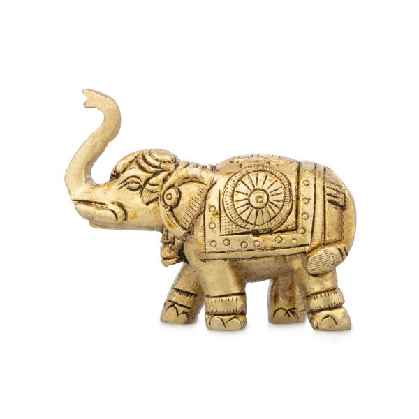 Elephant Statue - 2 x 2.5 Inches | Elephant Figurine  Antique Brass Idol for Home Decor  315 Gms Approx Online Sale