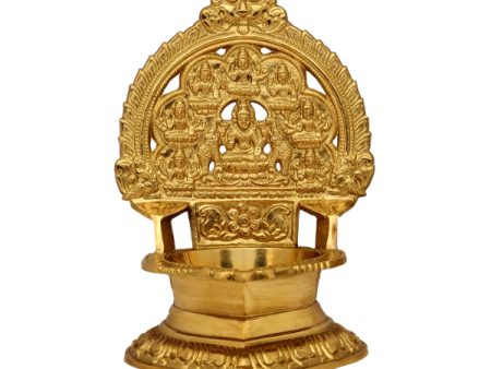 Ashtalakshmi Vilakku - 8.5 Inches | Ashtalakshmi Deepam  Brass Lamp for Pooja  1.340 Kgs Approx Online now