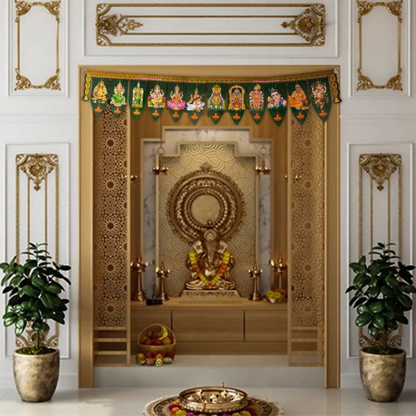 Thoranam - 6.5 x 34 Inches | Plastic Bandhanwar  Lace Jeeva Green Leaf Toran for Door Decor Fashion