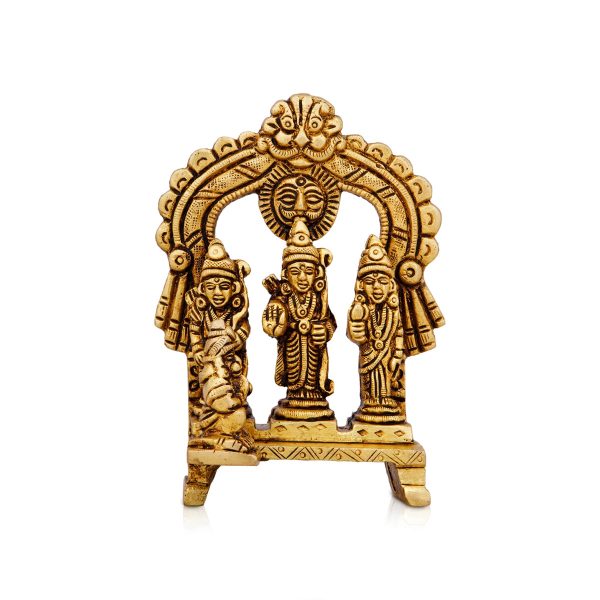 Ram Darbar Murti with Arch - 4 x 2.5 Inches | Antique Brass Idol  Ram Darbar Idol for Pooja  310 Gms Approx Online now