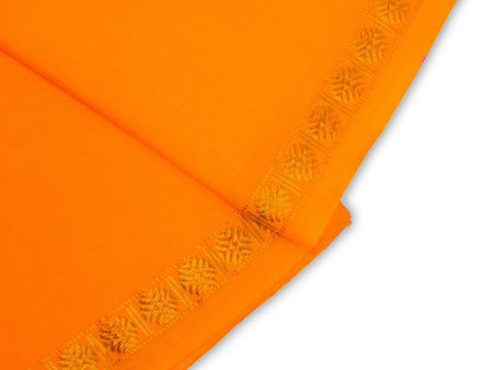 Veshti With Angavastram - 4 x 2 Mtrs | Art Silk Rudraksha Border Dhoti & Towel  Orange Colour Vesti & Thundu Online Hot Sale