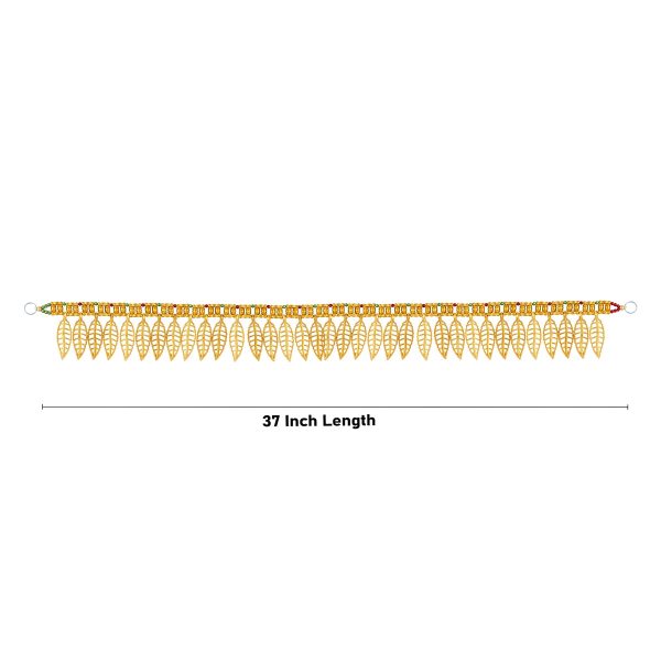 Fancy Toran - 37 Inches | Gold Beads Leaf Bandanwar  Thoran for Door Decor  120 Gms Approx Online