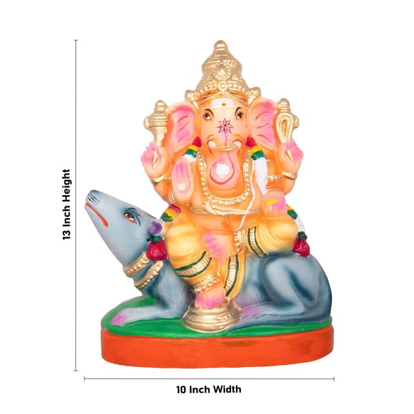 Vinayagar Clay Golu Bommai - 13 x 10 Inches | Giri Golu Doll  Navaratri Golu Bomma Gombe Bommai Supply