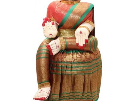 Amman Stand - 12 x 9 Inches | Varalakshmi Decor  Wooden Ammavari Idol without Face for Deity Decor For Cheap