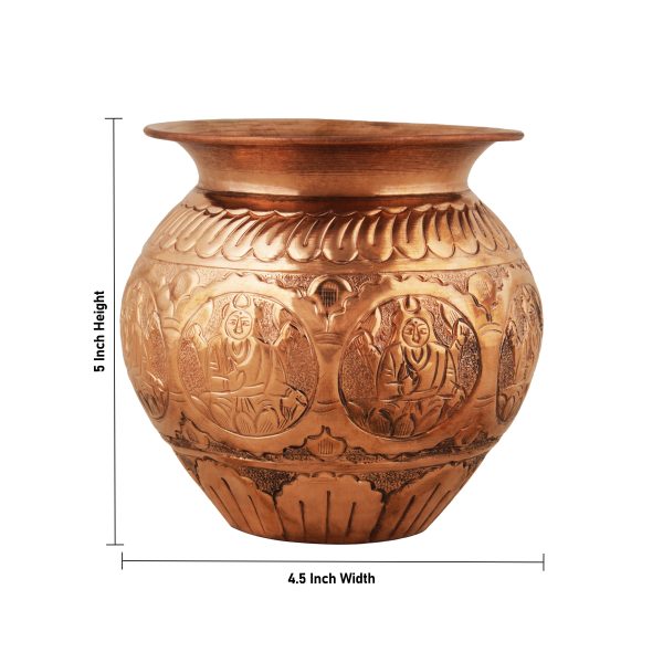 Copper Lota - 5 Inches | Ashtalakshmi Chombu  Copper Kalash for Pooja For Sale