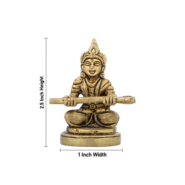 Annapurna Devi Murti - 2.5 x 1 Inches | Antique Brass Idol  Annapoorani Statue for Pooja  150 Gms Approx Supply