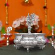 3 Cups Chomukha With Annam Handle - 6 x 5.5 Inches | German Silver Panchwala With Elephant Leg  Kumkum Holder Online