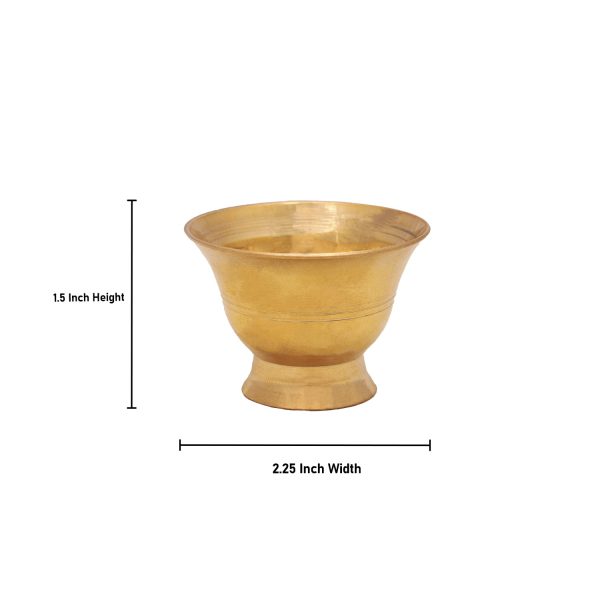 Brass Cup - 1.5 x 2.25 Inches | Brass Bowl  Brass Vessel  Small Brass Bowl for Pooja Hot on Sale