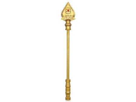 Vel Flag Post - 13 x 2 Inches | Car Flag Post Vel  Lord Murugan Vel Brass Flag Post for Car  355 Gms Approx For Discount