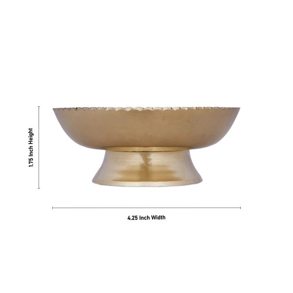 Brass Bowl With Stand - 1.75 x 4.25 Inches | Phaldar Design Brass Cup  Pooja Cup for Home  150 Gms Approx Online