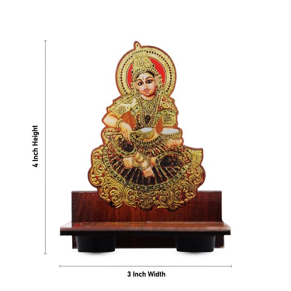 Sri Chakra Design Manai Palagai With Annapoorani Photo Frame - 4 x 3 Inches | Bajot With Picture Frame for Pooja  50 Gms Cheap