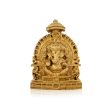 Ganesh Murti Sitting On Simhasan - 5 x 4 Inches | Resin Statue  Gold Polish Vinayaka Idol for Pooja  320 Gms Online Hot Sale