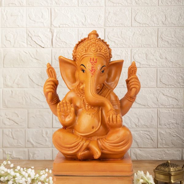 Ganesh Statue - 8 x 5.5 Inches | Wooden Statue  Vinayaka Idol   Ganesh Idol for Pooja Hot on Sale