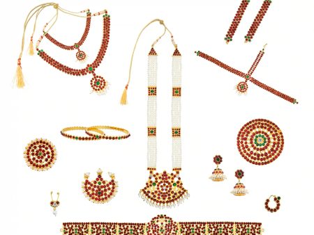 Kemp Dance Jewellery Set | Pearls with Stone Kemp Jewellery Set  Bharatanatyam Jewellery Set for Dance Fashion