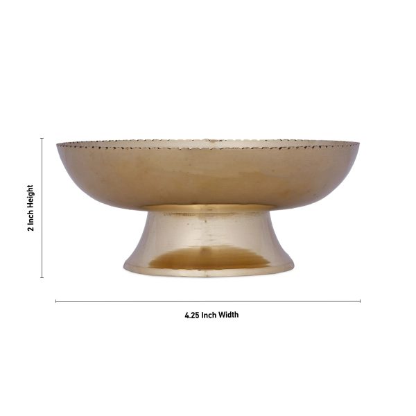 Brass Bowl With Stand - 2 x 4.25 Inches | Phaldar Design Brass Cup  Pooja Cup for Home  195 Gms Approx Sale