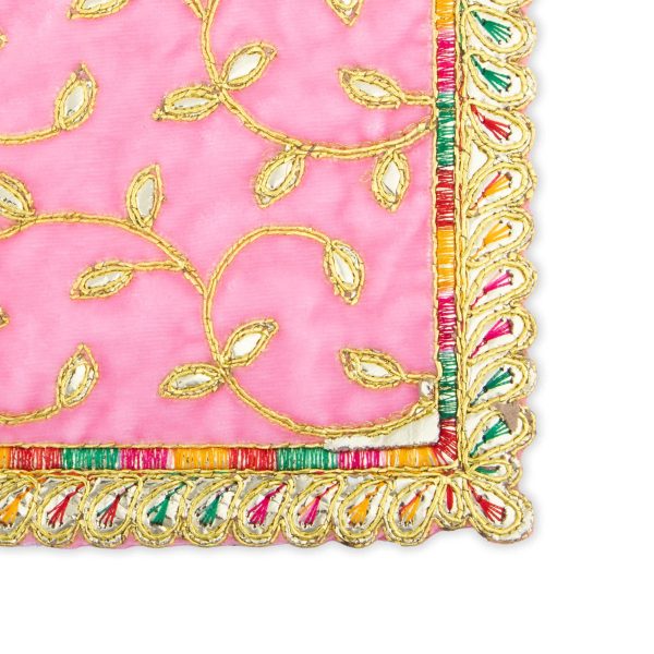 Asan Mat - 9.5 x 7 Inches | Velvet Aasan Mat  Jari Border Pooja Aasan for Deity  Assorted Colours  10 Gms Approx Online now