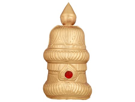 Half Kireedam - 6 x 4 Inches | Gold Polish Kiridam  Mukut for Deity Decor  190 Gms Approx Supply