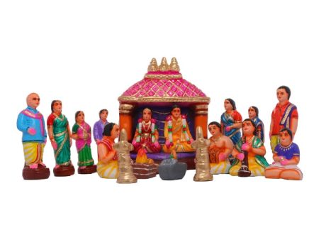 Marriage Clay Golu Bommai Set - 10.5 x 8 Inches | Giri Golu Doll  Navaratri Golu Bomma Gombe Bommai Online