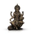 Lakshmi Idol - 7 x 5 Inches | Resin Statue  Brass Polish Lakshmi Murti for Pooja  600 Gms Approx Online Sale