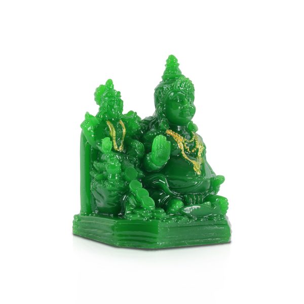 Laxmi Kuber Statue - 4 x 3 Inches Green | Resin Lakshmi Kuber Idol  Laxmi Kuber Idol for Pooja Hot on Sale