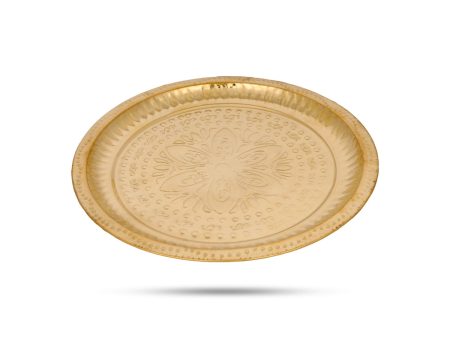 Brass Plate - 10.5 Inches | Beading Design Thali Plate  Pooja Plate for Home  80 Gms Approx Online Hot Sale