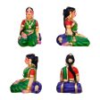 Krishna Radha Thayam Aduthal Paper Mache Golu Bommai Set - 9 x 5 Inches | Giri Golu Doll  Navaratri Golu Bomma Fashion