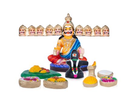 Ravana Linga Pooja Clay Golu Bommai Set - 14 x 24 Inches | Giri Golu Doll  Navaratri Golu Bomma Gombe Bommai Hot on Sale