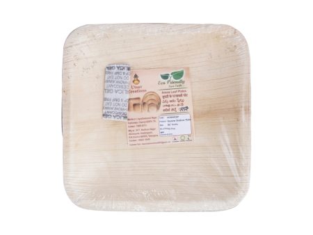 Areca Leaf Plate Set - 6 x 6 Inches | 10 Pcs  Areca Palm Plates  Square Shape Areca Plates on Sale