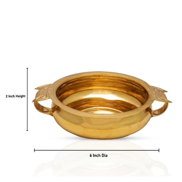 Brass Urli - 2 x 6 Inches | Uruli  Brass Bowl  Flower Pot for Home For Cheap