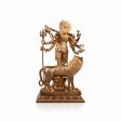 Radha Durga Murti Standing With Lion - 16 x 8.5 Inches | Panchaloha Statue for Pooja  14.750 Kgs Approx Discount